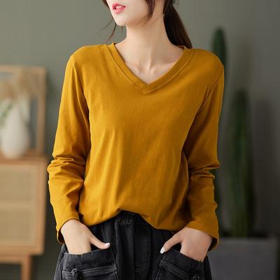 Women S V Neck Long Sleeve Casual Basic Plus Size T Shirt