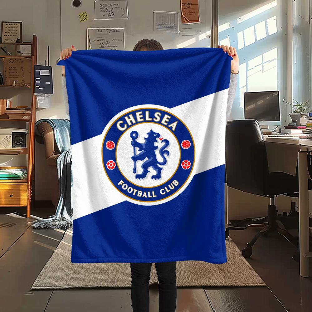 

1Pc Soccer Chelsea F C Print Flannel Blanket High Quality Warm Comfortable Cover for All Seasons Perfect for Gifts Home Decor 80cm x 120cm