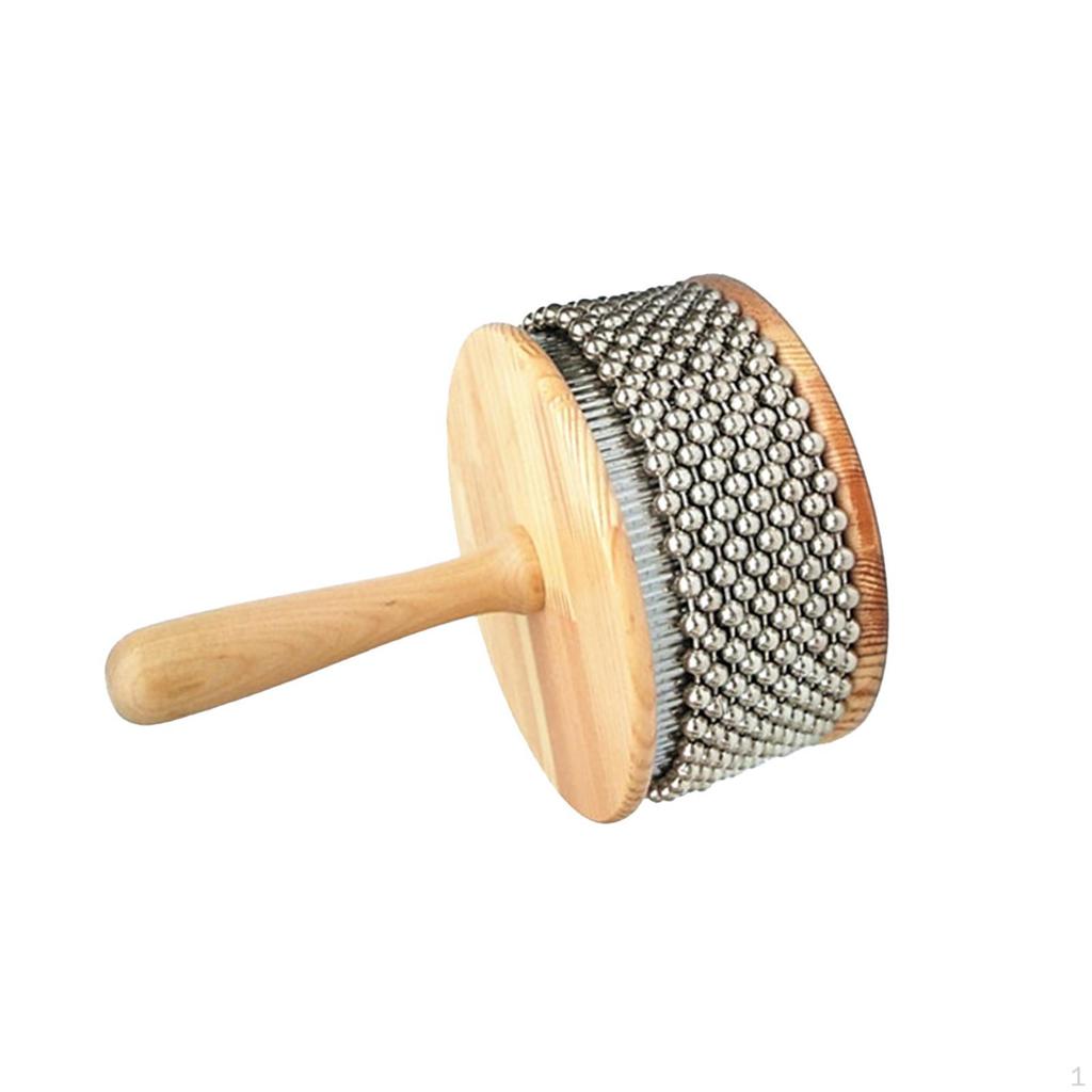 - Wooden Hand Shaker, Portable Percussion Wood Metal Bead Instrument, Musical