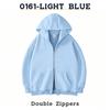 Womens Same Style Zip-Up Hoodie Casual Sport Sweatshirt Solid Color Loose Fit Teens