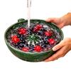 Swirling Berry Washing Bowl Self Spinning Fruit Vegetable Washer with Drain Multipurpose Kitchen Colander for Fruit
