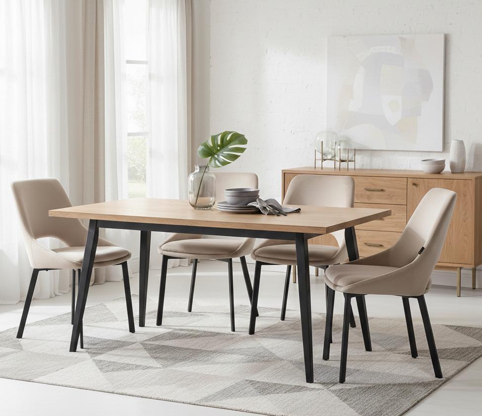 NUVIO upholstered chair, fabric, gray
