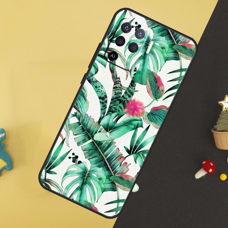 Tropical Paradise Hawaiian Flower Case For Oppo A96 A76 A16 A17 A57 A60 A40 A80 A18 A38 A58 A78 A98 A15 A54 A74 A94 A6 A5 Pro