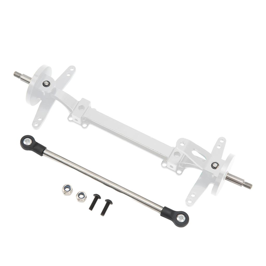 RC Front Axle Steering Link Rod Set Aluminum Alloy Steel RC Front Steering Wheel Axle for Tamiya