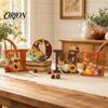 Rustic Autumn Decorations 4PCS Wooden HOME Sign, with Wood Grain Texture Wall Decor, Split Flexible Letter Decor Design Style Hanging for Thanksgiving