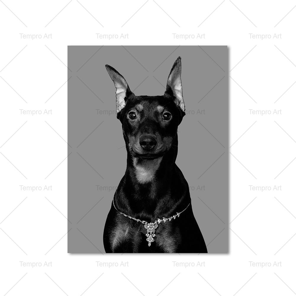 Hypebeast Modern Black White Doberman Gun Luxury Fashion Poster Prints Canvas Painting Wall Art Picture Nordic Room Home Decor