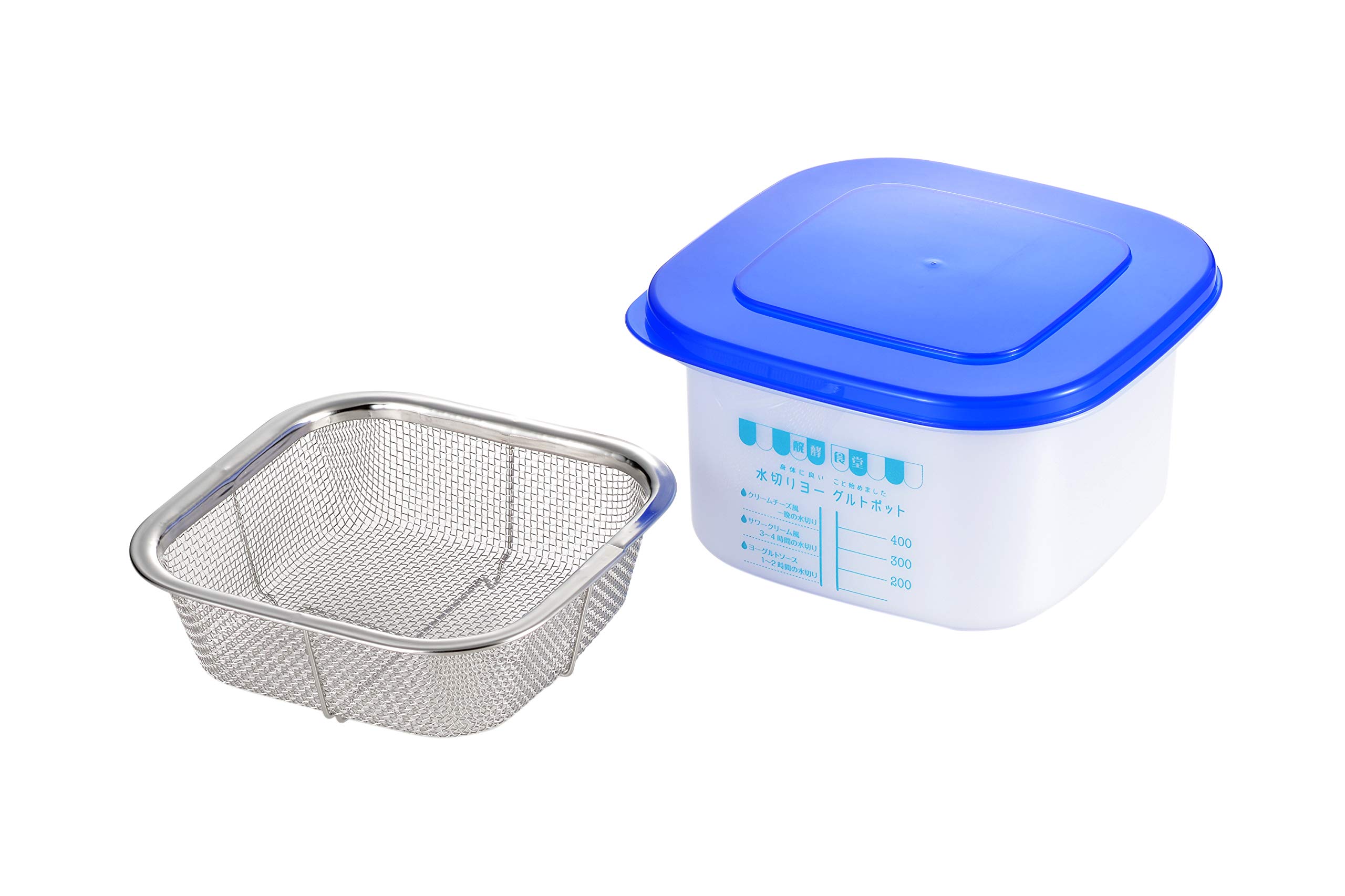 Yoshikawa Fermentation Restaurant Yogurt Made in Gift Wrapping 918848 Drainer, Japan, Available, Blue, синий