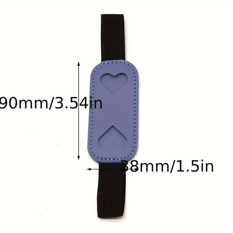 1pc Heart-Shaped PU Leather Elastic Band Pen Clip, Notebook Holder, Pen Insert, Simple PU Leather Pen Accessory for Pocket