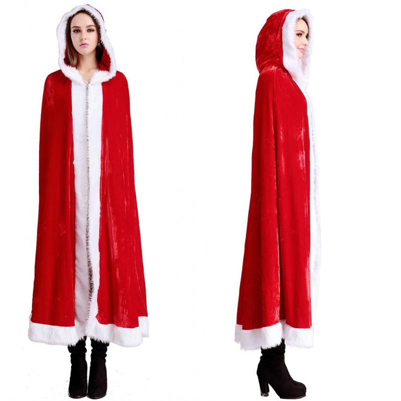 Hood Cloak Costumes Cosplay Apparel Velvet Cape Cloak Christmas Cloak For Women Adult Halloween Velvet Cloak Cape Hooded