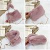 Fashion Soft Fluffy Shoulder Bags Chain Strap Handle Handle Bag Solid Color Messenger Bag Women Accessories