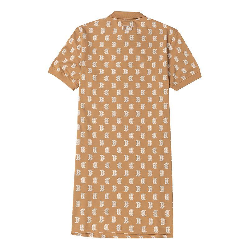 New MLB Short Sleeved Dress Women's Khaki 3FOPM0143-43CAL