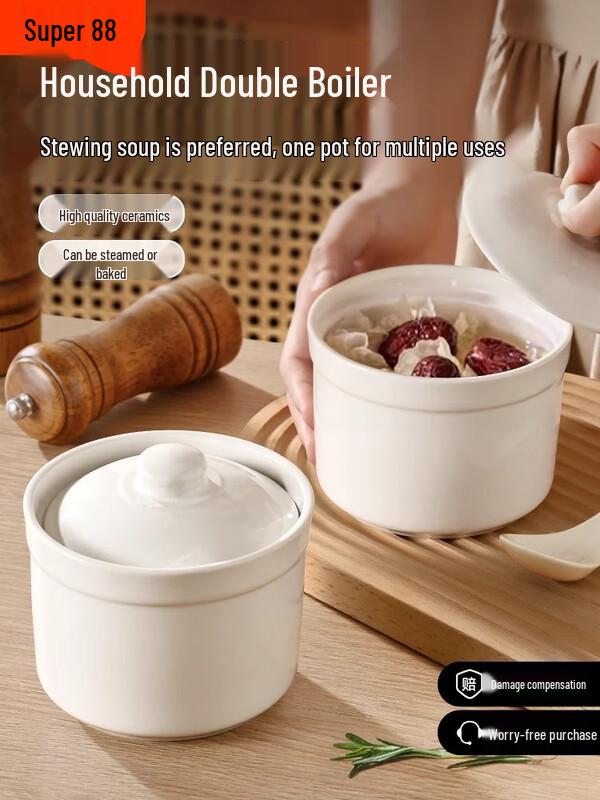 Zhaoran Ceramic Double Boiler Stew Pot Set
