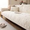 All-Season Jacquard Velvet Sofa Cushion Anti-Slip One-Piece Straight-Row Living Room Seat Pad With Dust Cover Cloth