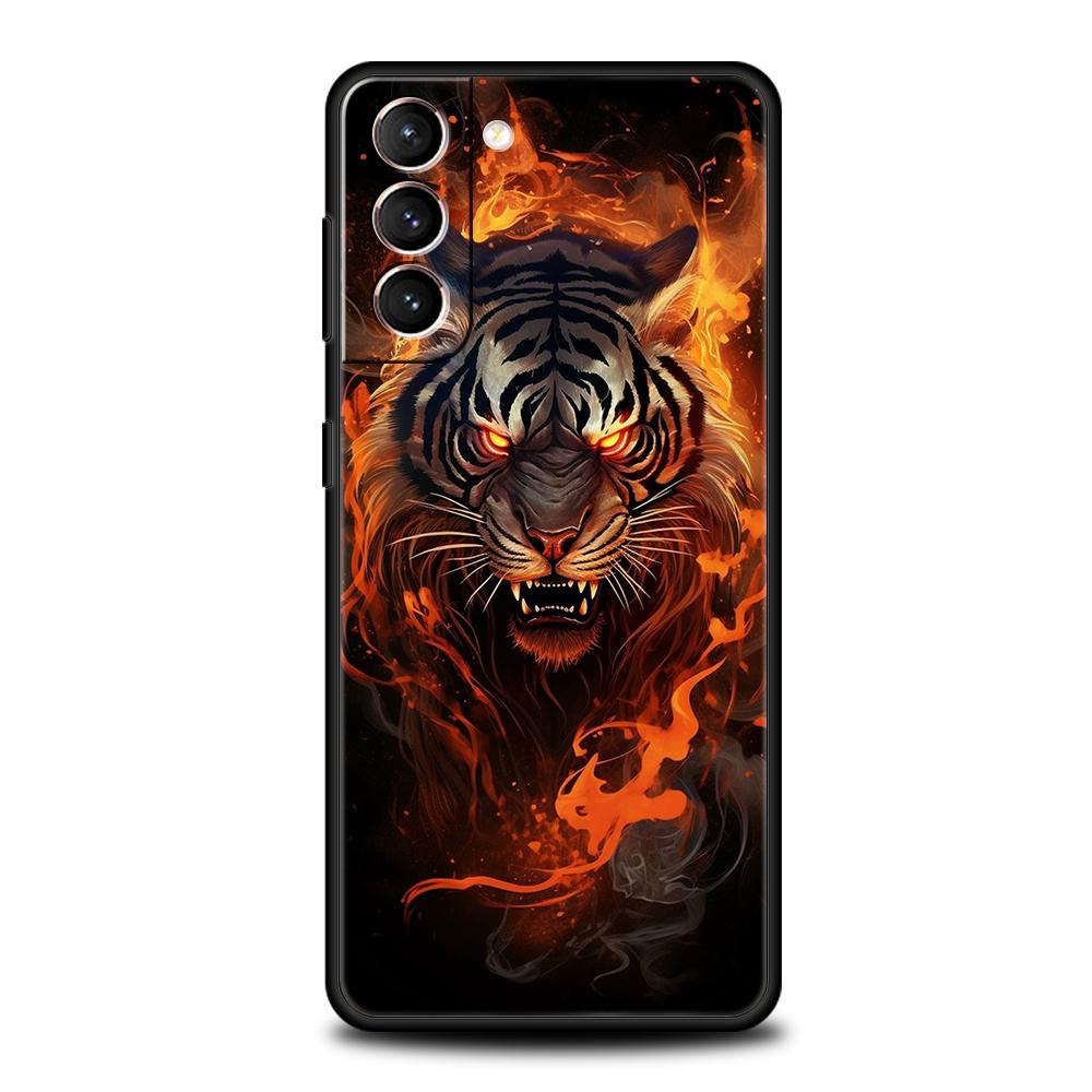 

Cartoon Tiger Case for Samsung Galaxy S24 S23 S22 S20 S21 FE Ultra S10 S10E S9 S8 Plus 5G Silicone Shockproof Phone Cover Capas samsung s9