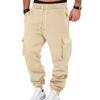 Autumn and winter fleece men's casual overalls men's multi-pocket drawstring 11-color sports casual trousers