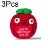 1/3Pcs Positive Energy Knitted Tomato Handmade Doll With Card Funny Crochet Room Decoration Frend's Gifts