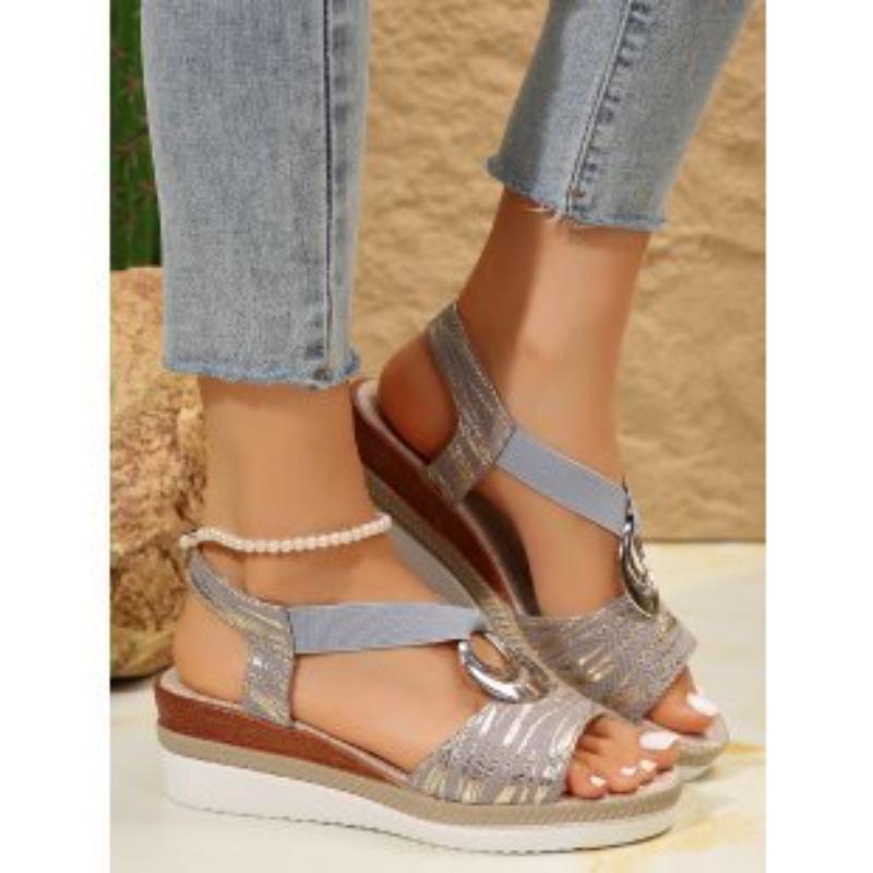 

AB сандалии с рыбьим носом новые и легкая подошва wish женские клиновидные каблуки летняя пеньковая веревка черные 43 светло-серый