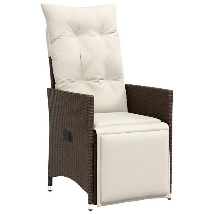 VidaXL Ensemble de bistro de jardin 3 pcs coussins marron poly rotin, ensemble de bistro de jardin, ensemble de balcon, 3276915