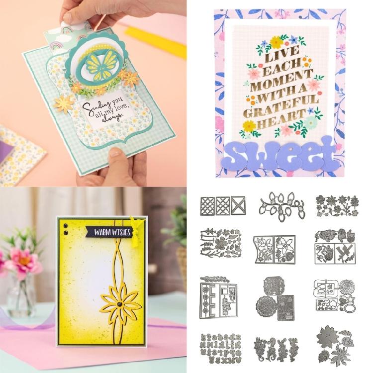 Christmas Light Die Cuts Embossing Stencils Leaf Metal  Cutting Dies Stencils for Album Cards Photo Decorations