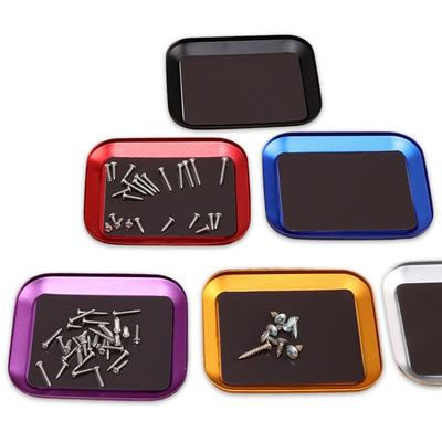 Magnetic Screws Tray with Magnetic Pad Small Metal Parts Bolts Nuts Anti-Loss Storage Organizer for Bicycle Phone Watch Repair