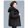 Verdickte, mit Baumwolle gefütterte Winterjacke für Frauen mittleren Alters, langer Daunenmantel für zusätzliche Wärme
