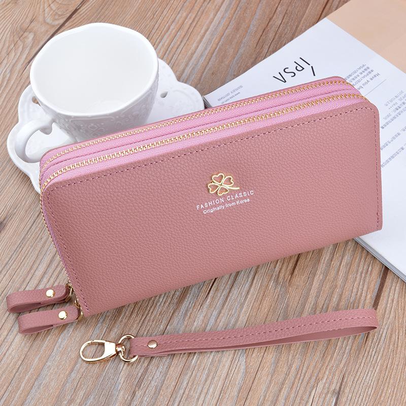 Frauen Clutch Taschen Mode Doppel-reißverschluss Handy Tasche Künstliche Leder Damen Handtaschen Geldbörse Brieftasche GZW