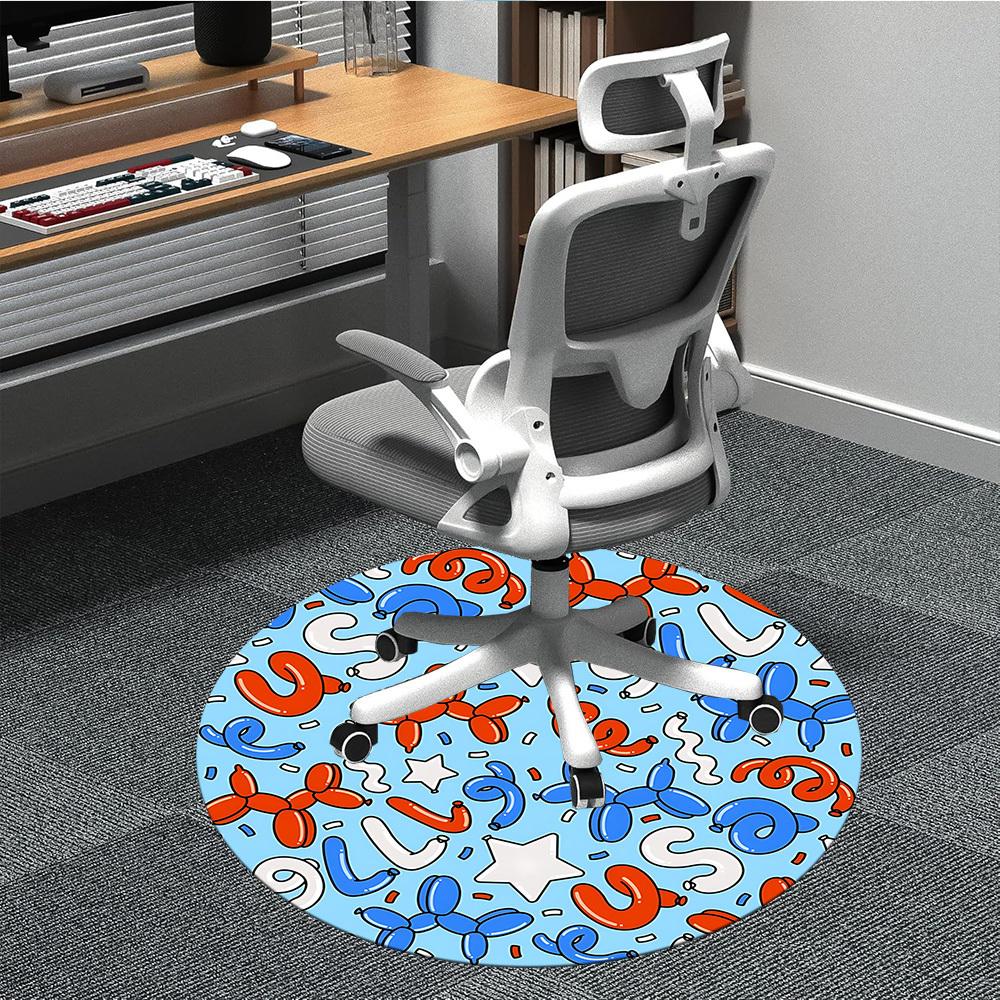 

1pc Balloon Animals Print Chair Carpet for Office Machine Washable Rug for Office, Good Gift for Family or Friends yy251225214 80cm by 80cm