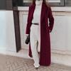 Fall Winter Women's Solid Color Long Warm Wool Coat, Casual Loose Overcoat for European American, Crossborder Outerwear