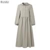 ZANZEA Women Autumn Casual Long Sleeve Loose Hoodies Long Dress