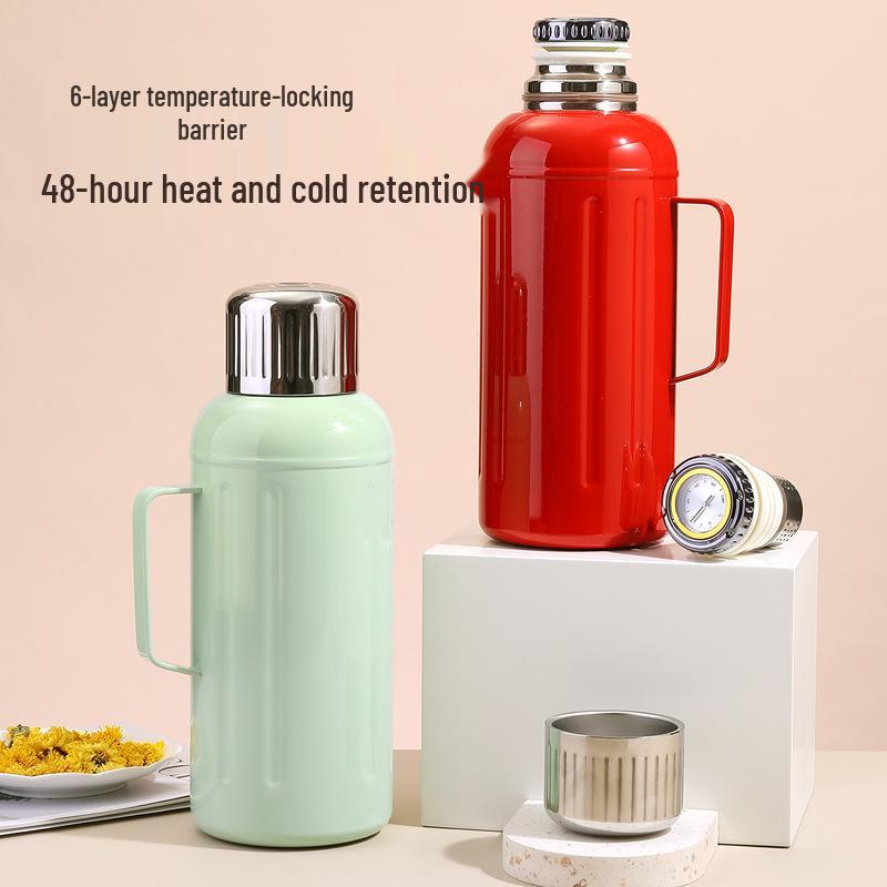 Zhenmei Smart Thermos with Temperature Display and Handle - Tea Separator Stewing Pot for Home Use