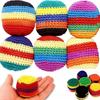 24pcs Handmade Woven Beanbag Ball Toy Set with Filled Pellets, Random Color Mix, Multiple Pack Options