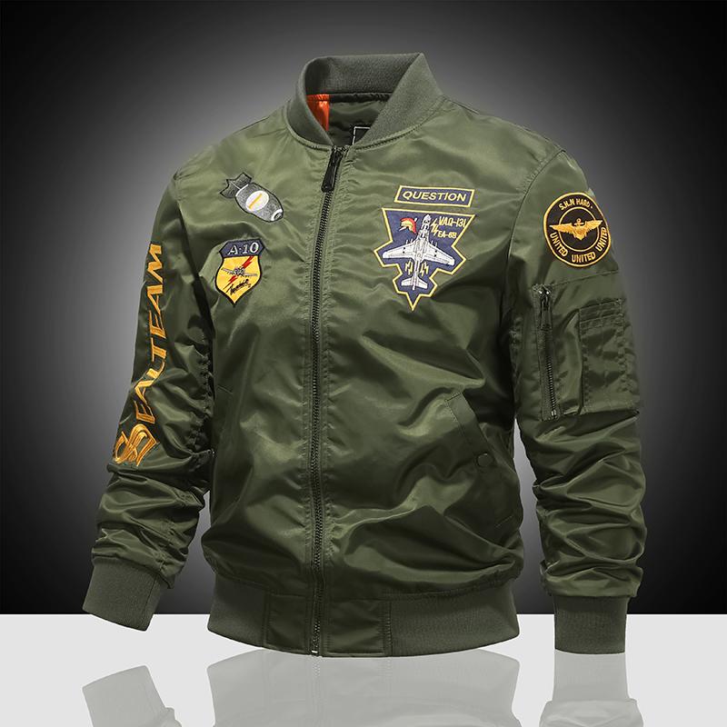 

Американський комбінезон Pilot Jacket Чоловіча осіння бейсбольна форма Модне пальто Чоловіча куртка з фанатом Чоловіча XXXXL зелений