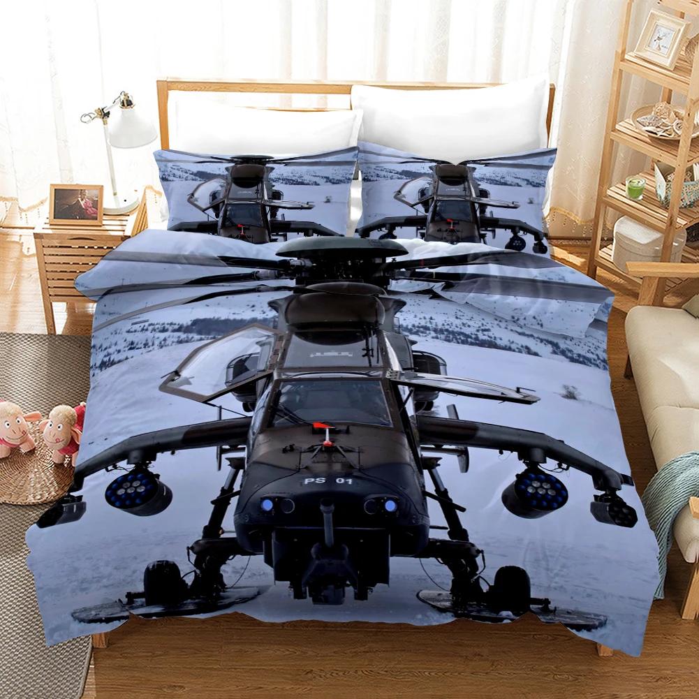 Printed Airplane Duvet Cover Sets For Kid Boy Fighter Plane Bedding Set Bed Linens Single Double Quilt Cover Pillowcases 2/3pcs