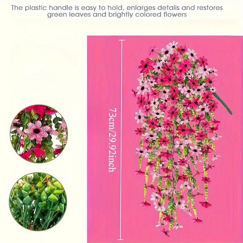 1Piece Artificial Hanging Sunflower Weather Resistant  Decoration For Household Garden Wedding Garden Decoration Decorative Flower Bunch