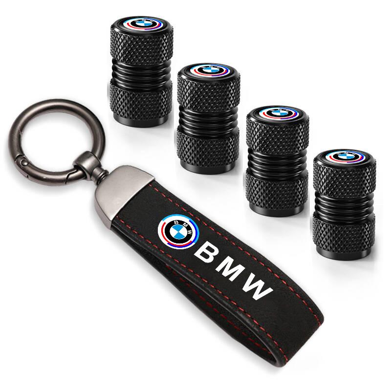 MLKQ6 4Pcs Car Wheel Tire Valve Caps Air Stem Covers Accessories For BMW 50th F12 F13 F30 E60 E65 E66 E63 F01 F02 X1 X3 4 5 6 7 Series