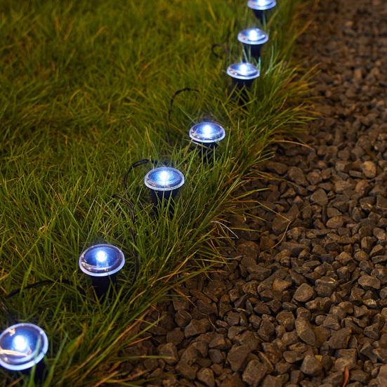 15 Pcs Mini Solar Ground Lights LED Flat Landscape Lighting Waterproof