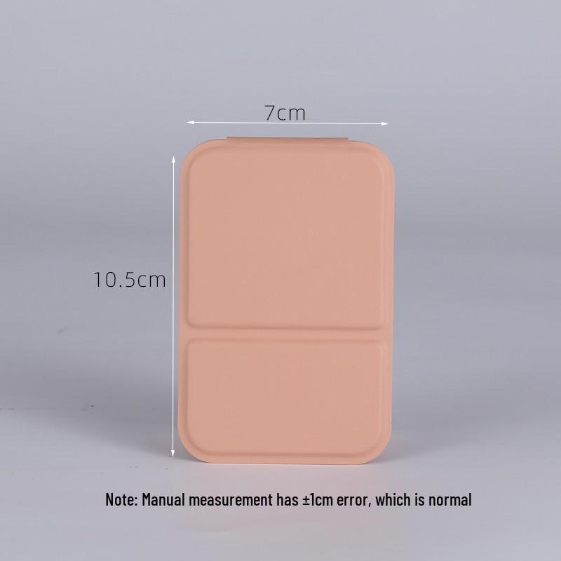 Compact Folding Travel Makeup Mirror - Portable, Handheld & Perfect for Student Dorms or Pocket Use.