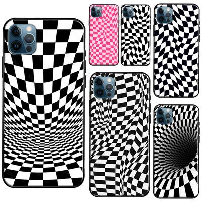 Bláznivý kostkovaný kryt na telefon pro iPhone 11 14 13 Pro Max XS XR X SE 2020 5S 6S 7 8 Plus 12 mini zadní kryt
