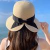 Women's New Beach Straw Hat, Foldable, for Summer Seaside Vacations, with a Luxurious and High-end Feel, Large Brim for Sun Protection