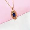 Purple Gold Inlaid Bluestone Sparkling Pendant Rose Gold Luxury Fashion Collarbone Chain