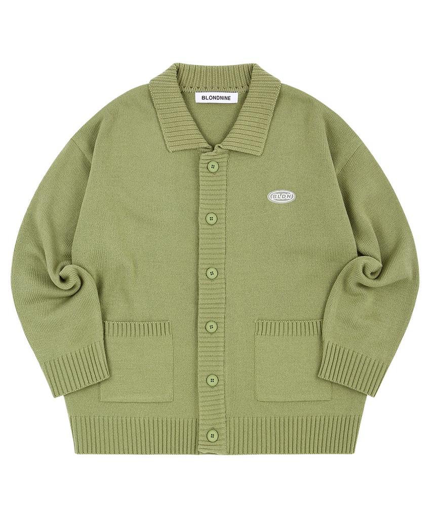 Blond9 Collar Knit Cardigan_Olive