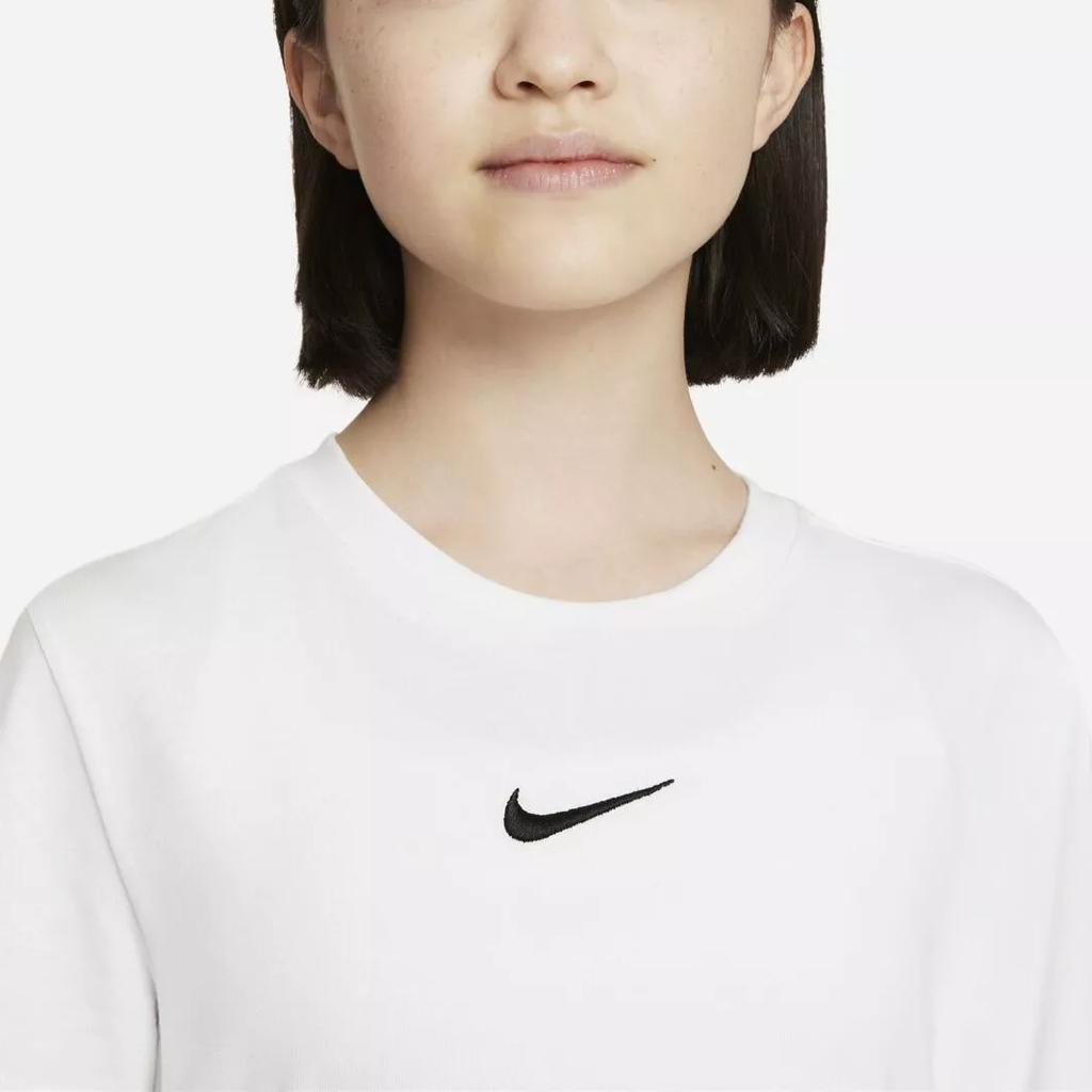 Nike Sportswear Solid Logo Round Neck Short Sleeve T-Shirt Kids Tops White DA6918-100