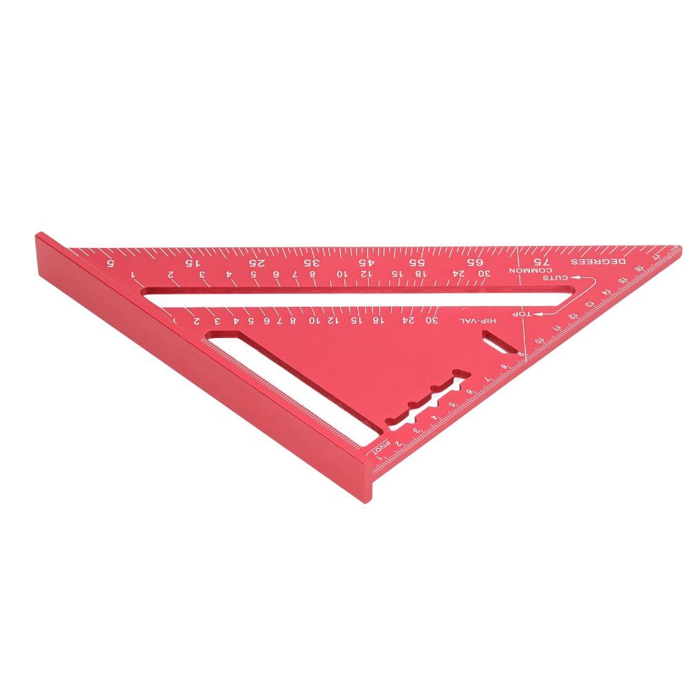 Clear Scale Rafter Square Tool Red Triangle Right Angle Ruler Woodworking Triangle Cabinetry