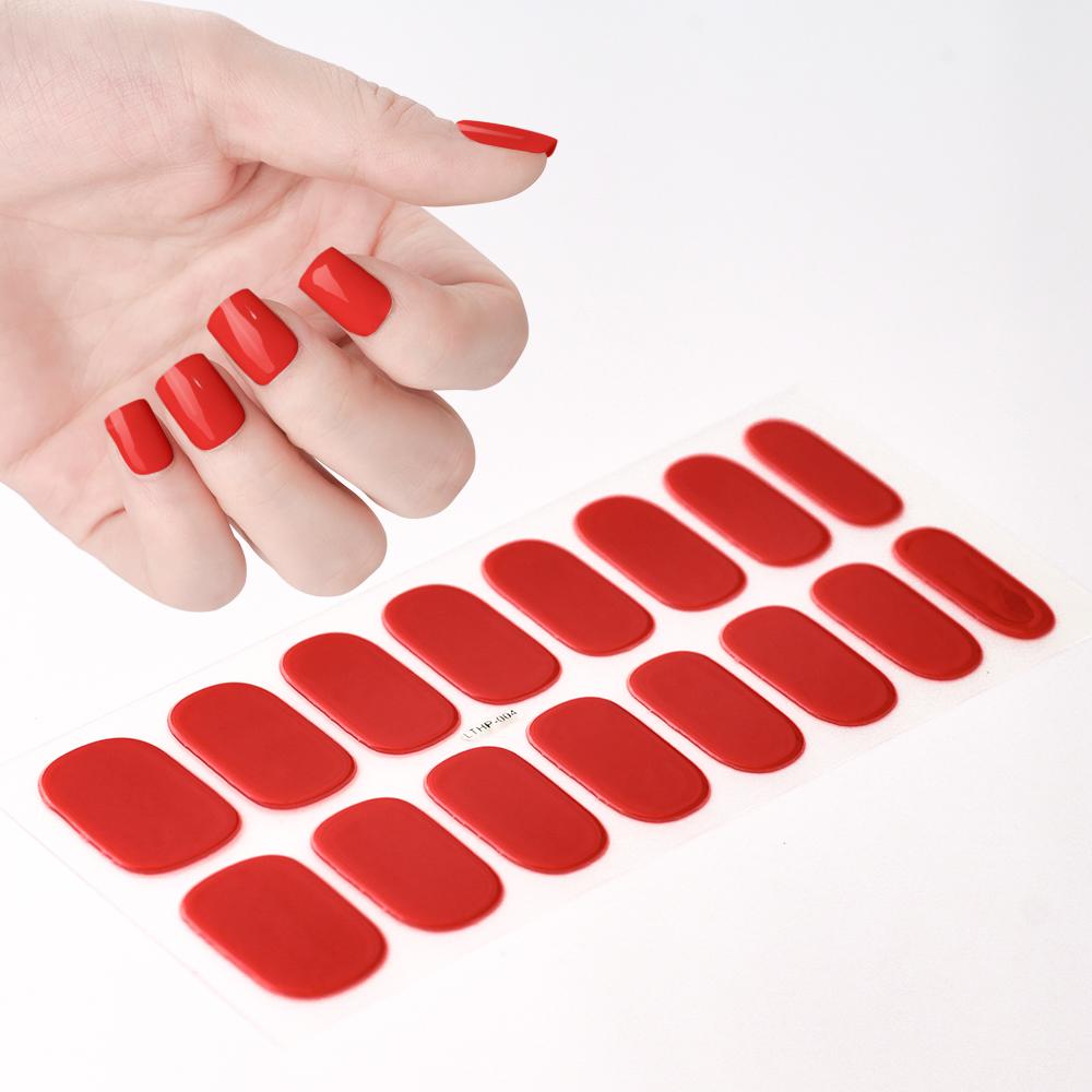 Semi Cured Gel Nail Strips Nail Strengthening Gel Slider Long-Lasting Waterproof UV Gel Nail Stickers