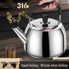 316 Stainless Steel Whistling Stovetop Kettle for Household Use