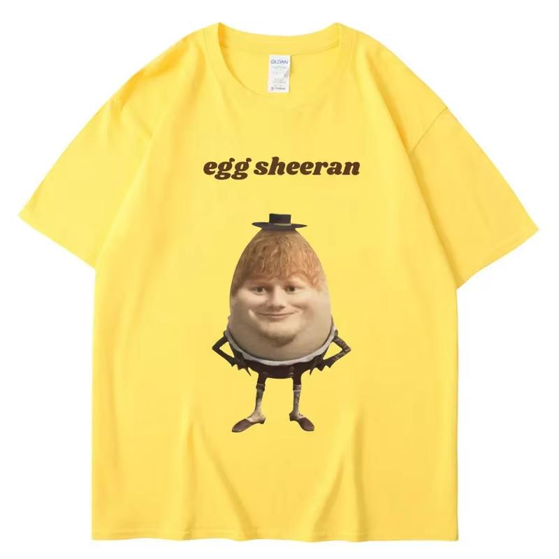 Funny Egg Ed Sheeran Meme Picture Fashion Tshirt Breathable Casual Short Sleeve Summer Women Tshirt Super Street Headwear