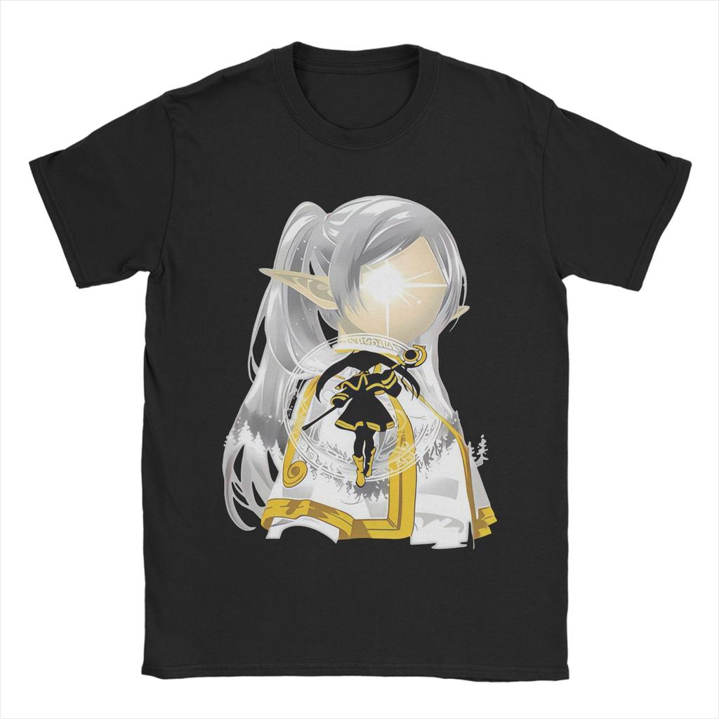Novelty Frieren Beyond Journeys End TShirts Unisex Crew Neck 100 Cotton T Shirt Sousou No Frieren Anime Short Sleeve Tee Shirt