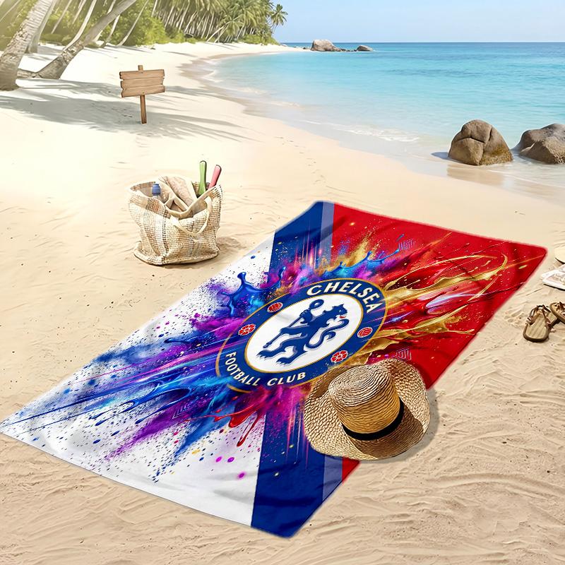 Chelsea FC Printed Beach Towel Quick Dry Soft TowelPortable Large Rectangular Beach Blanket for Travel Swimming Pool