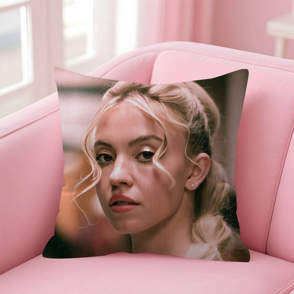 Actor Sydney Sweeney Cushion Cover Car Throw Pillow Case For Sofa Car Christmas Gift