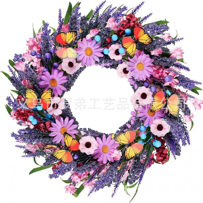 Artificial Flower Wreath Easter Valentines Day Decor Hotel Restaurant Door Hanging Decoration